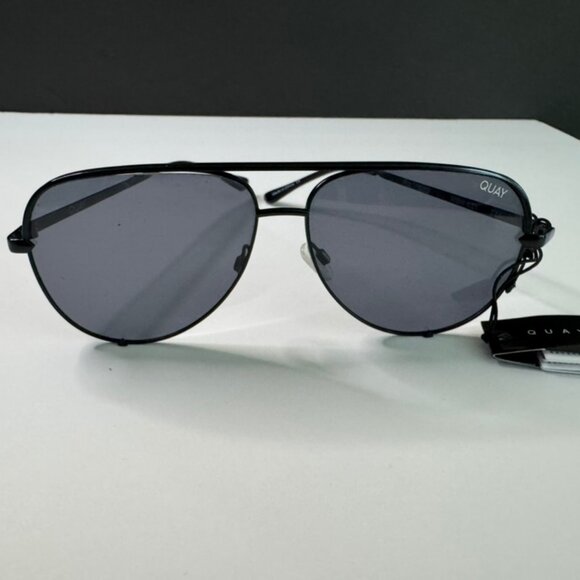 NWT QUAY Australia High Key Rimless Aviator Sunglasses, Black Frame #2015-151-CE - Picture 3 of 9